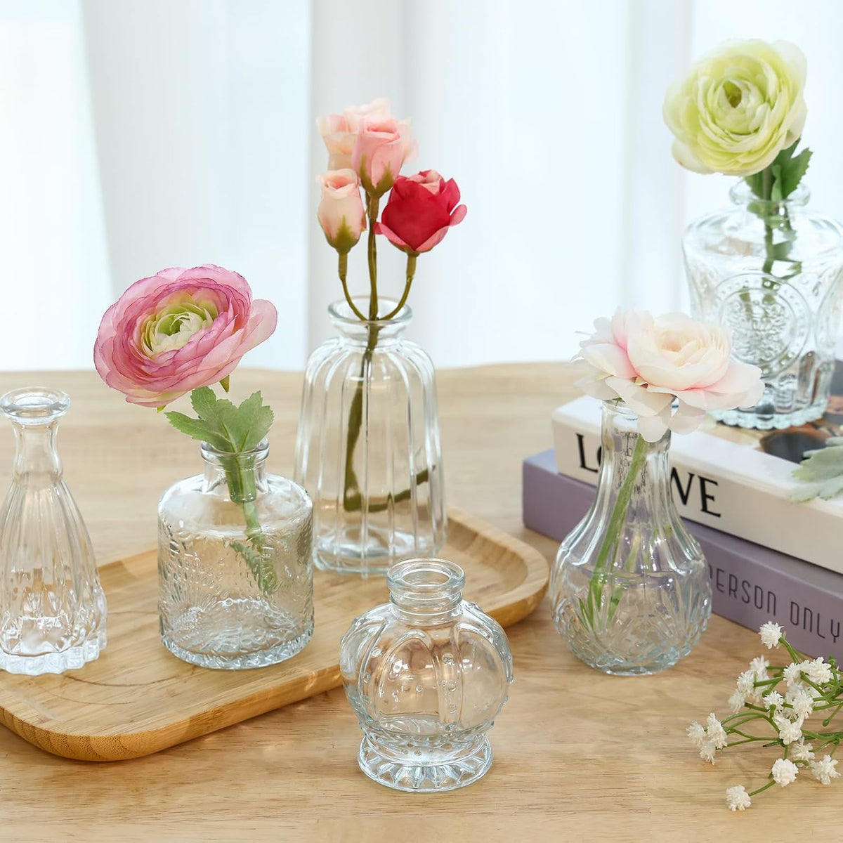 24Pcs Bud Vases for Centerpieces, Clear Glass Vase Decorations