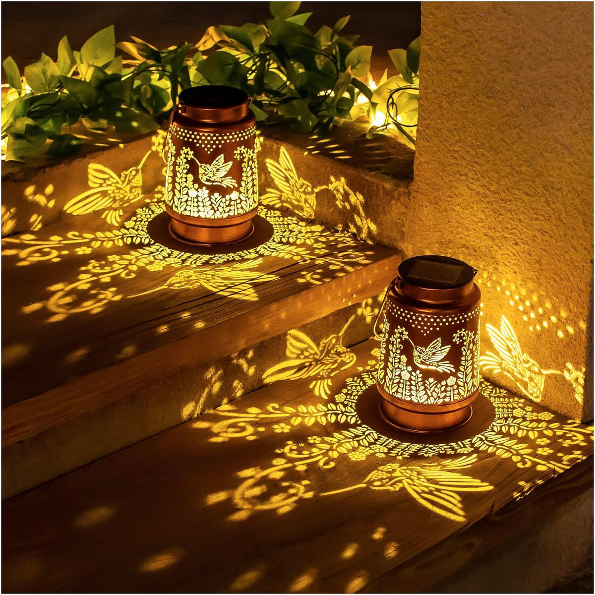 Hummingbird Solar Lantern,Metal Solar Light,Hummingbird Gifts for Women Men