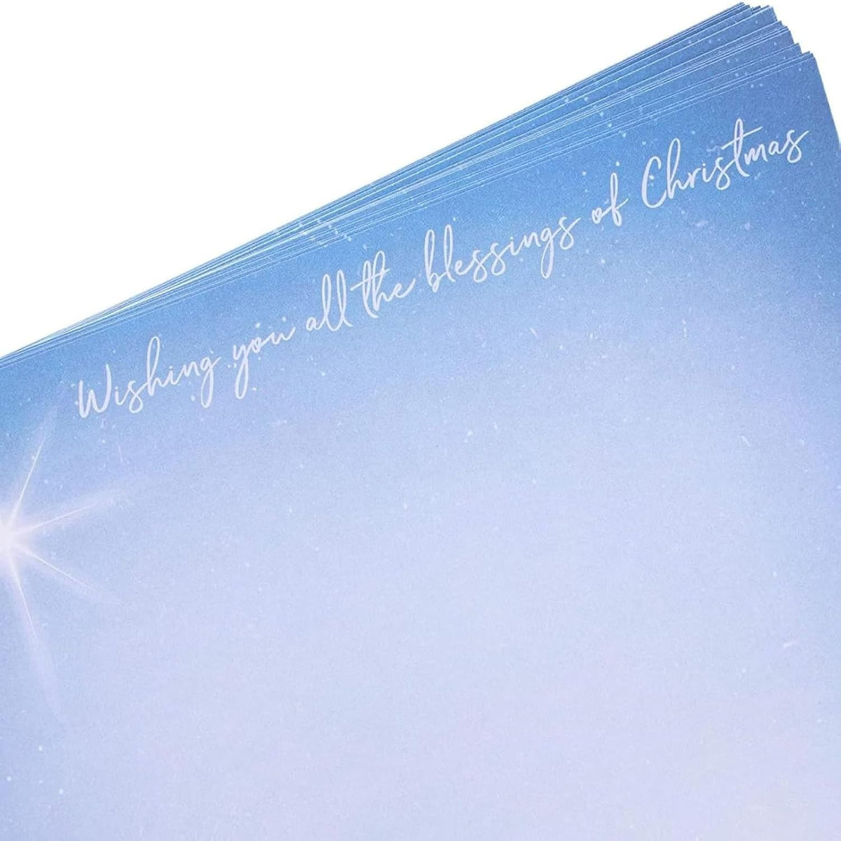 Nativity Scene Stationery Pack - 96 Sheets, 8.5 X 11 In., Blue - Religious Letterhead & Decorative Letter Paper for Letter Writing