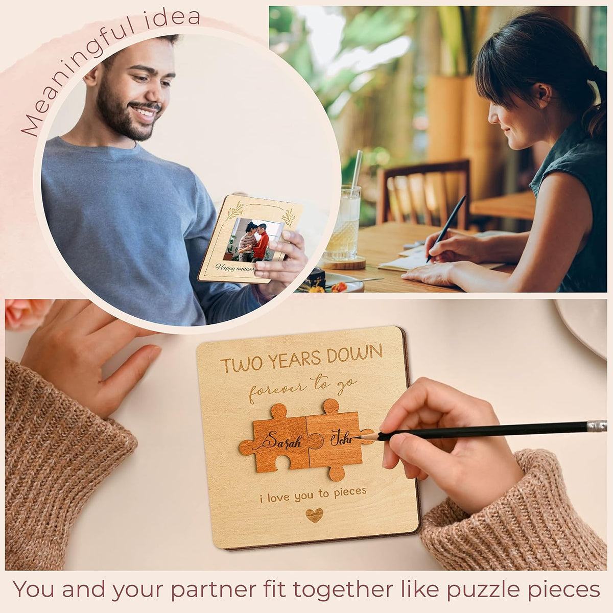 2Nd Anniversary Card for Him and Her, 2 Year Wood Gift