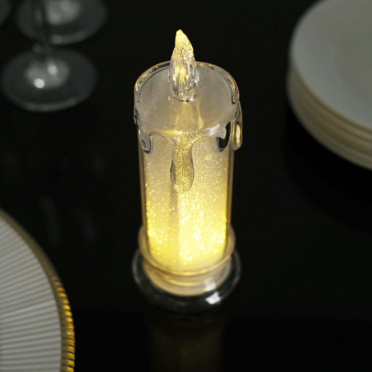 3 Pack | 7" Warm White LED Flameless Tea Light Candles, Battery Operated Candle Lamp
