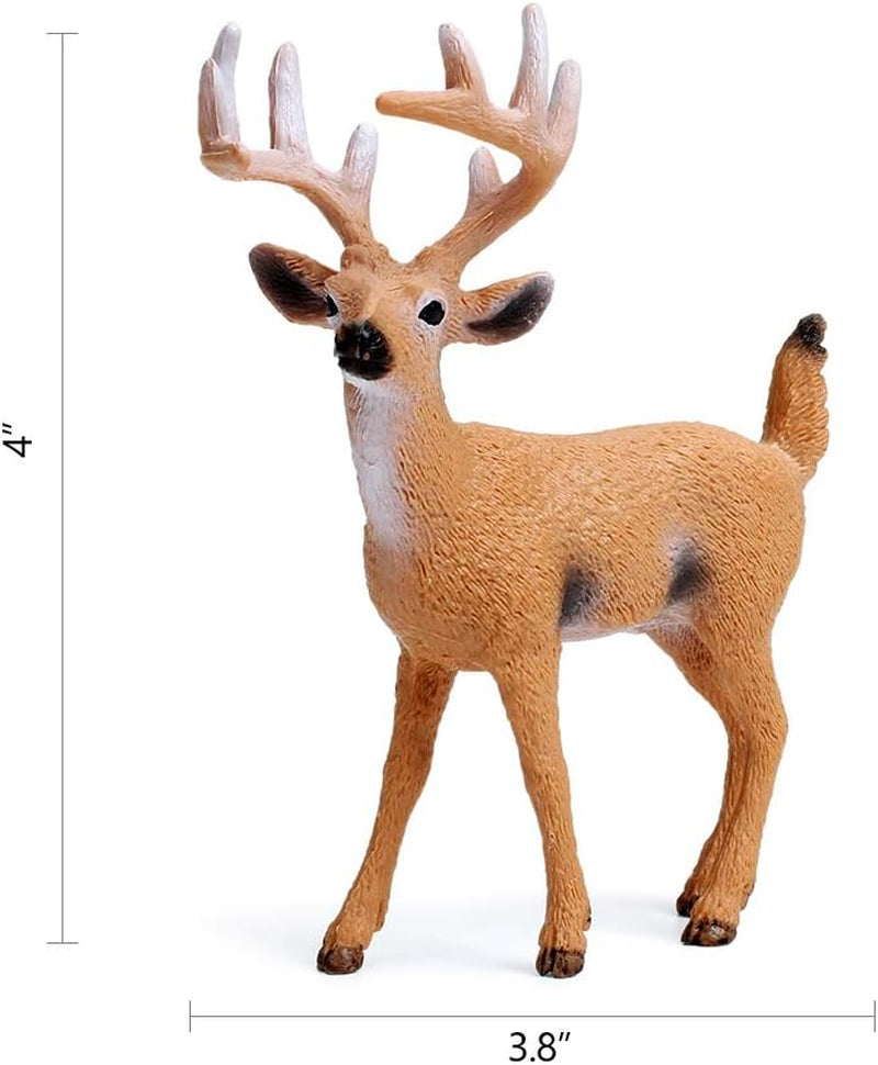 Deer Figurines Cake Toppers, Deer Toys Figure, Small Woodland Animals Set of 9