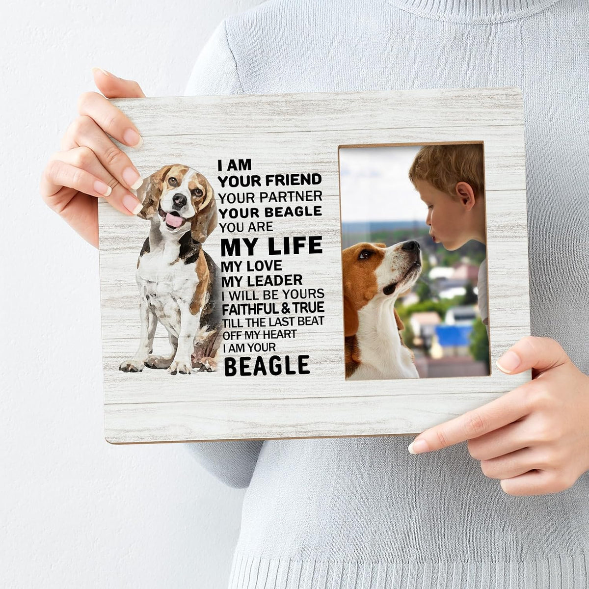 Beagle Dog Mom Dad Gifts for Women Men Dog Lovers Owner Kids, Beagle Decor Decorative Picture Frames, Beagle Ornament Frames, Beagle Beagles Dog Photo Picture Memorial Frame for 4X6 Photo