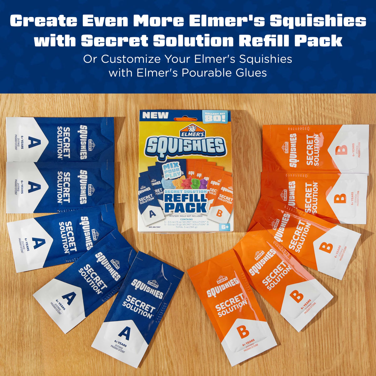 Elmer’S Squishies DIY Squishy Toy Kit, 2 Count Mystery Characters, Glow in the Dark Color