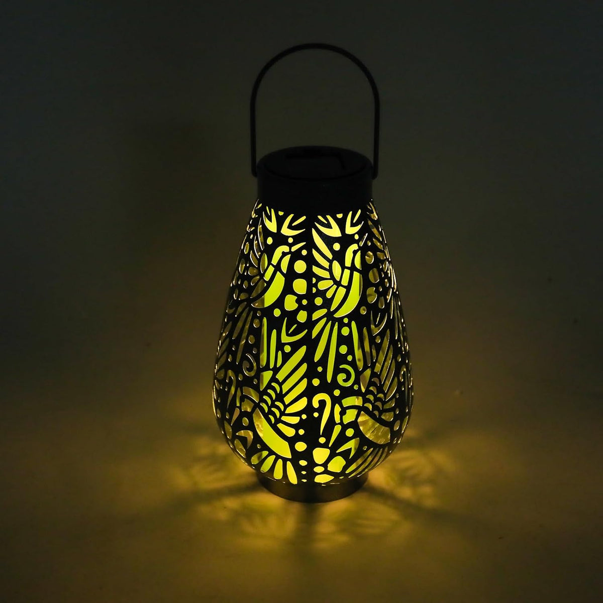 Hummingbird Solar Lantern Outdoor Waterproof Metal Hanging Garden Light