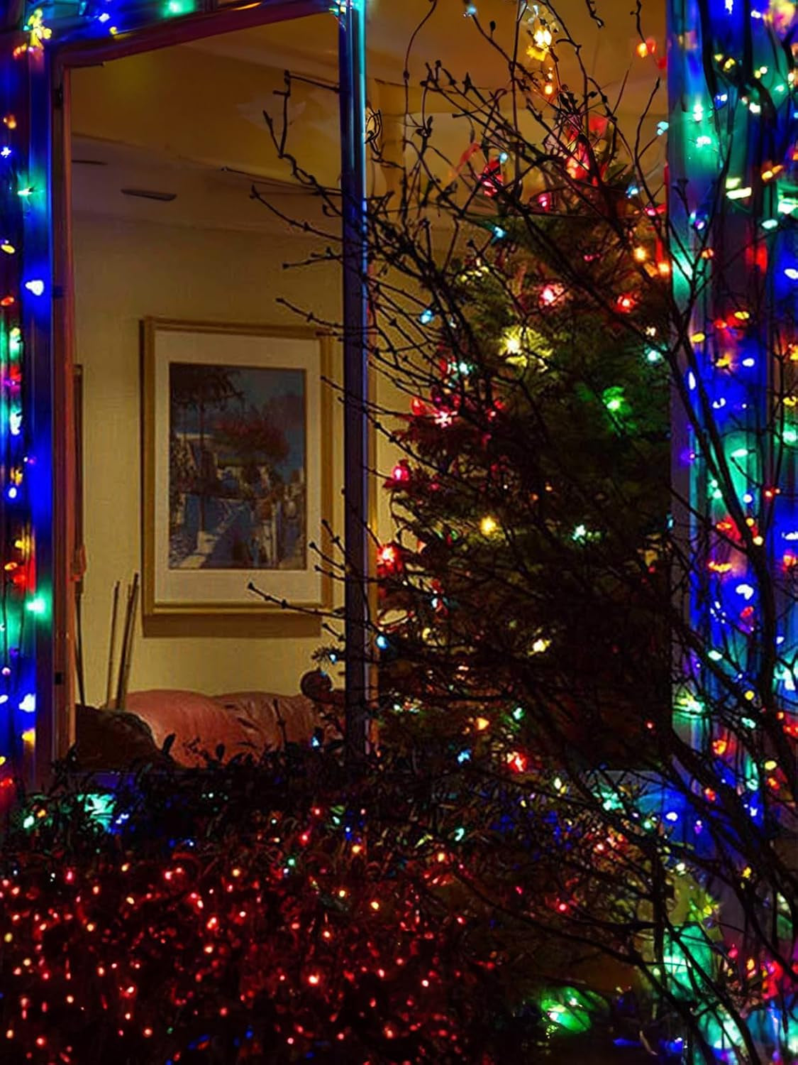 16Ft 50LED Christmas Lights Battery Operated, Multicolor, 2 Pc