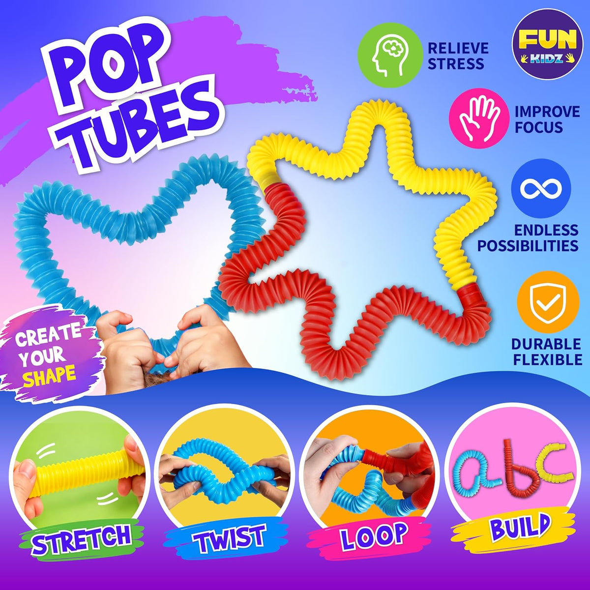 Fidget Pack Box for Boys Girls 4-12, Funkidz Fidget Toys for Kids 5-7 Autistic Sensory Mystery Birthday Gifts in Reusable Portable Treasure Box Nice Party Favors