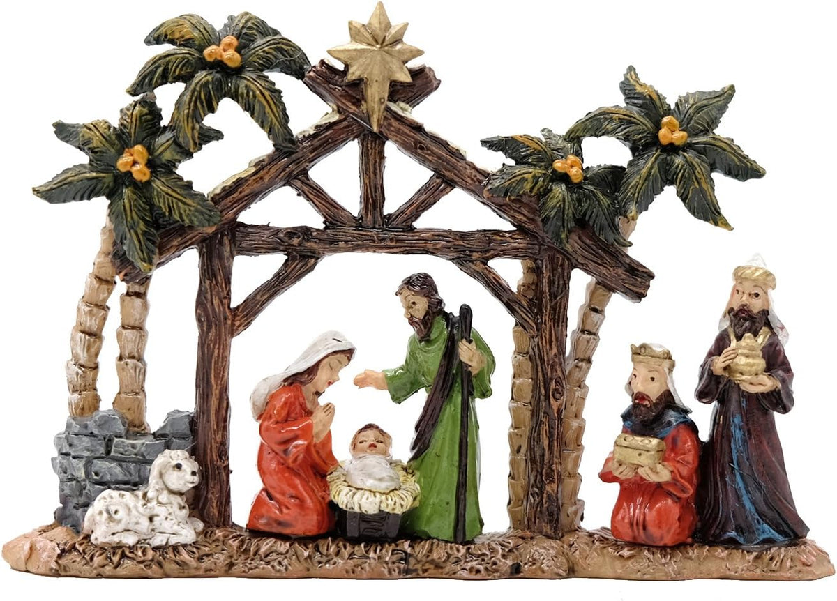 Nativity Musical Snow Globe Lantern Battery Operated with Timer