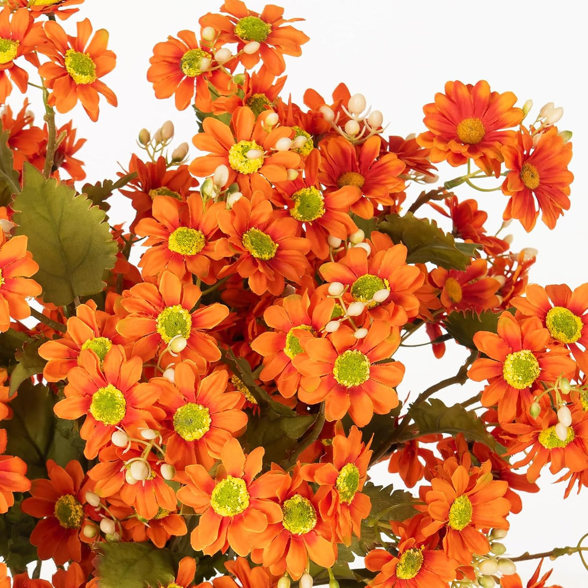 6 Bundles Artificial Daisy Silk Flowers for Home Decor Indoor Fake Mums