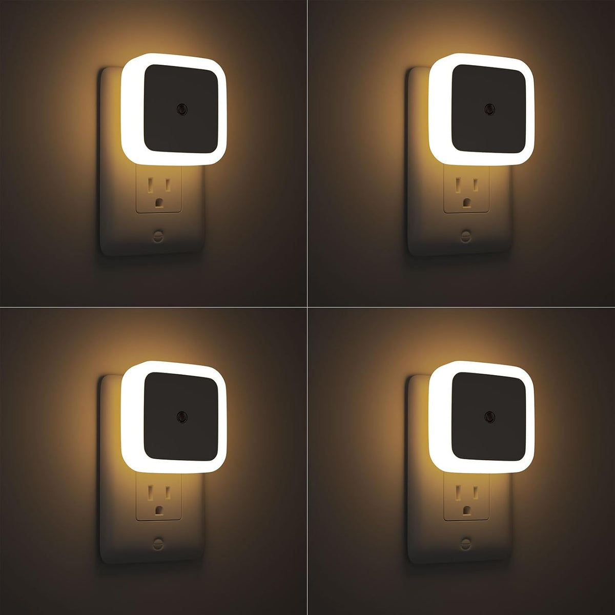 Night Light, Night Lights Plug into Wall 4-Pack, Nightlight Plug in Night Lights, Dusk to Dawn Night Lamp Led Night Light for Bedroom, Bathroom, Hallway Warm White