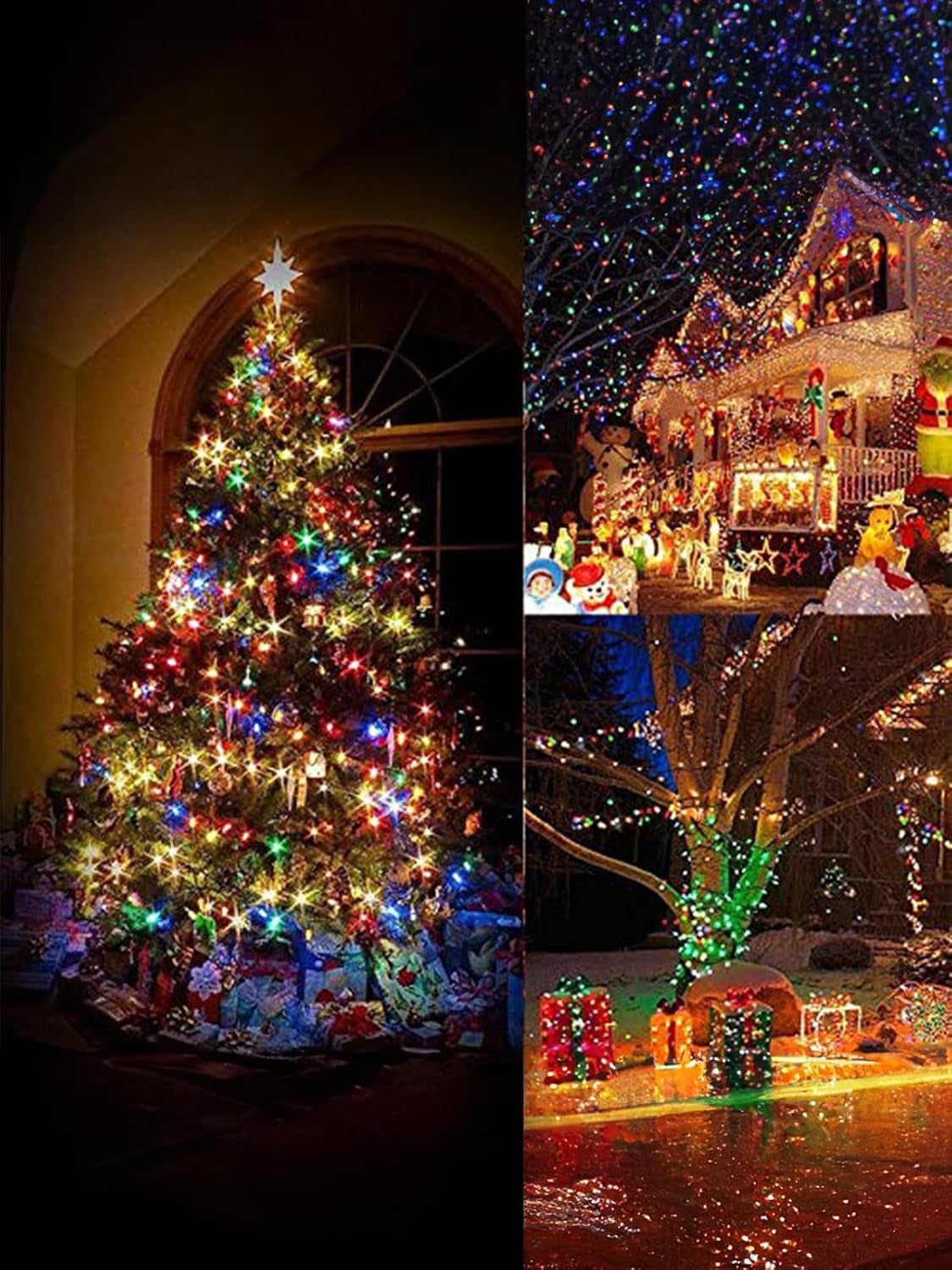 16Ft 50LED Christmas Lights Battery Operated, Multicolor, 2 Pc