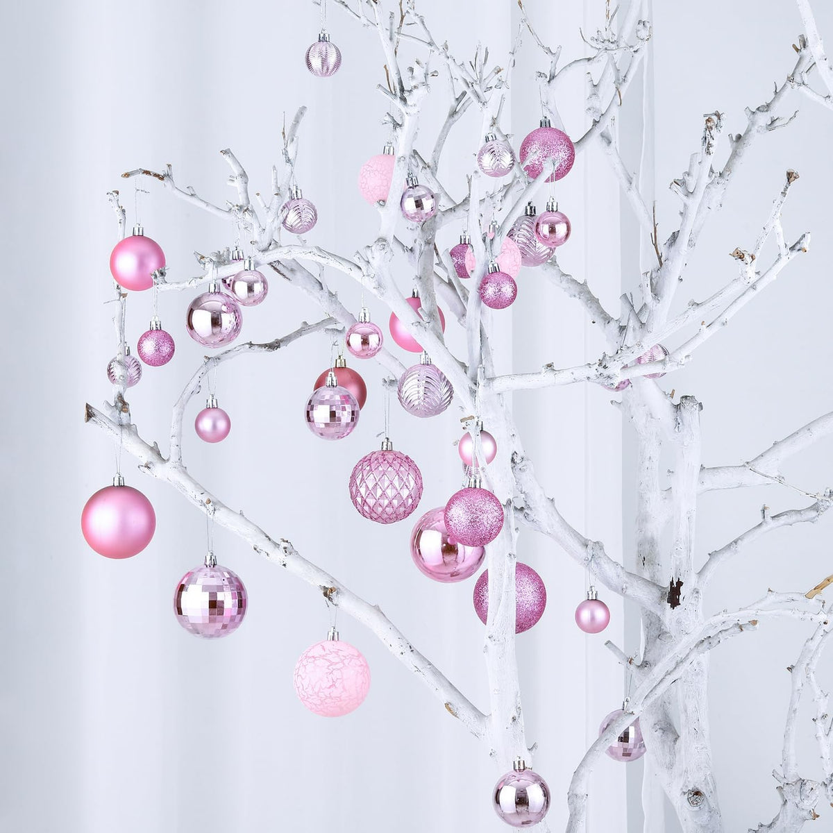 36Pcs Light Pink Christmas Balls for 2026 Christmas Tree Ornaments