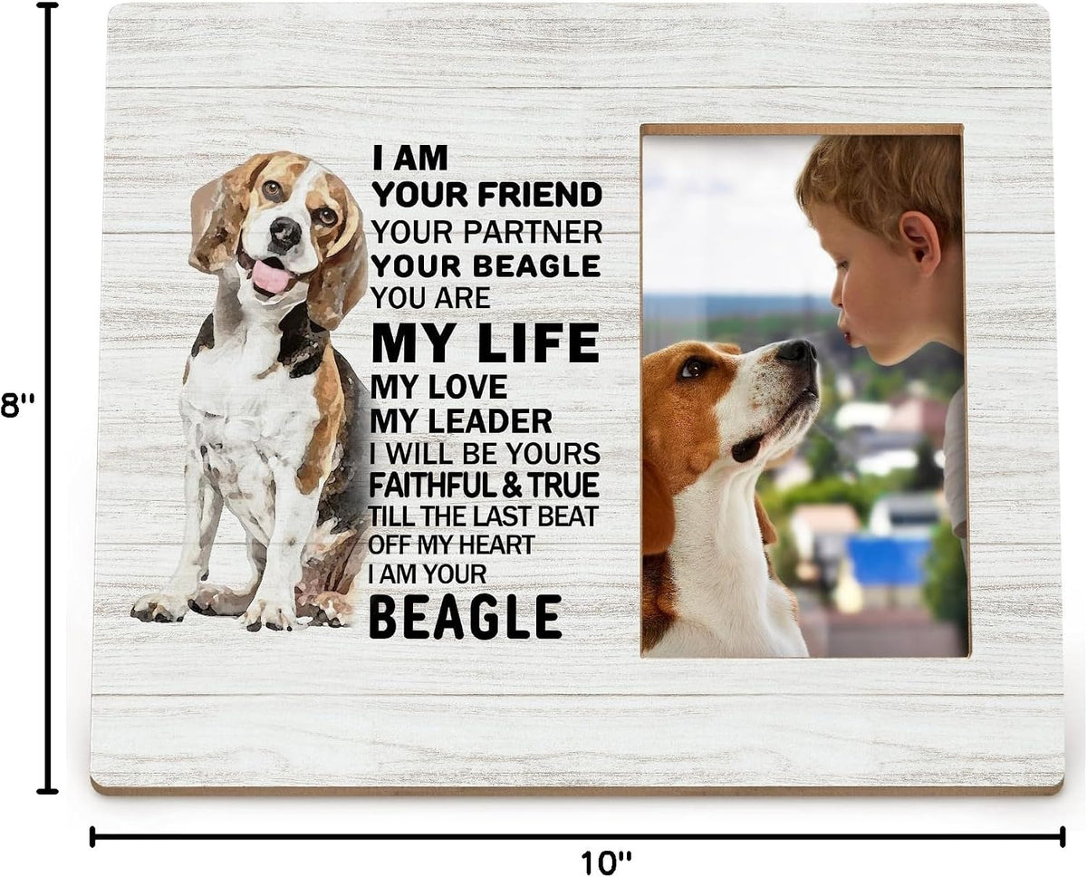 Beagle Dog Mom Dad Gifts for Women Men Dog Lovers Owner Kids, Beagle Decor Decorative Picture Frames, Beagle Ornament Frames, Beagle Beagles Dog Photo Picture Memorial Frame for 4X6 Photo