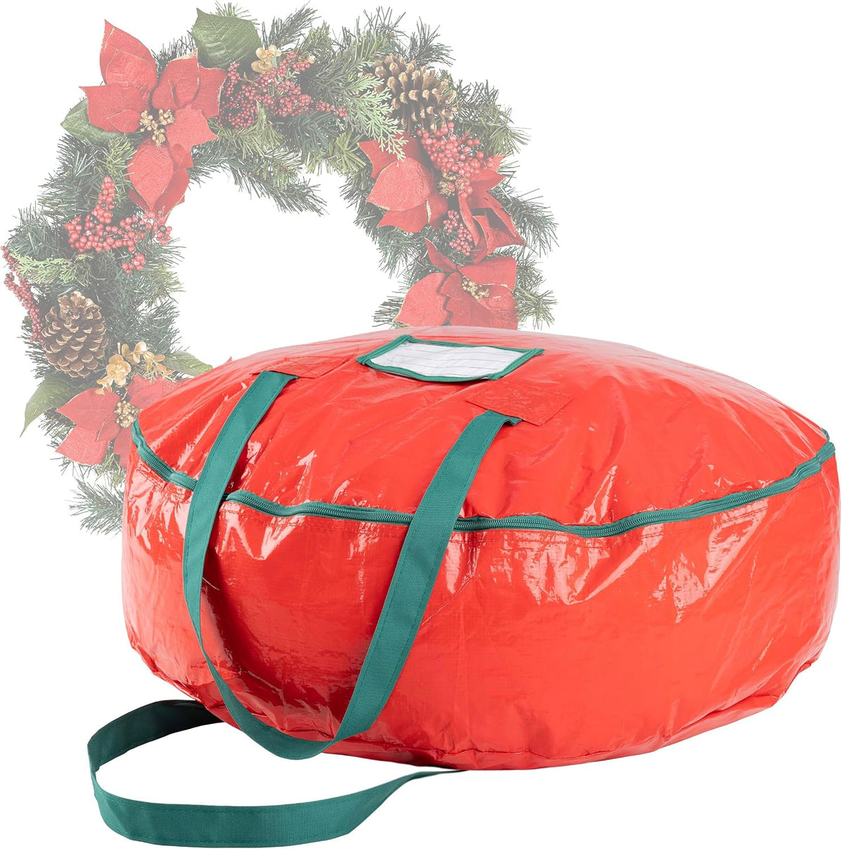 Tiny Tim Totes Wreath Storage Container, Red, 24” X 7”