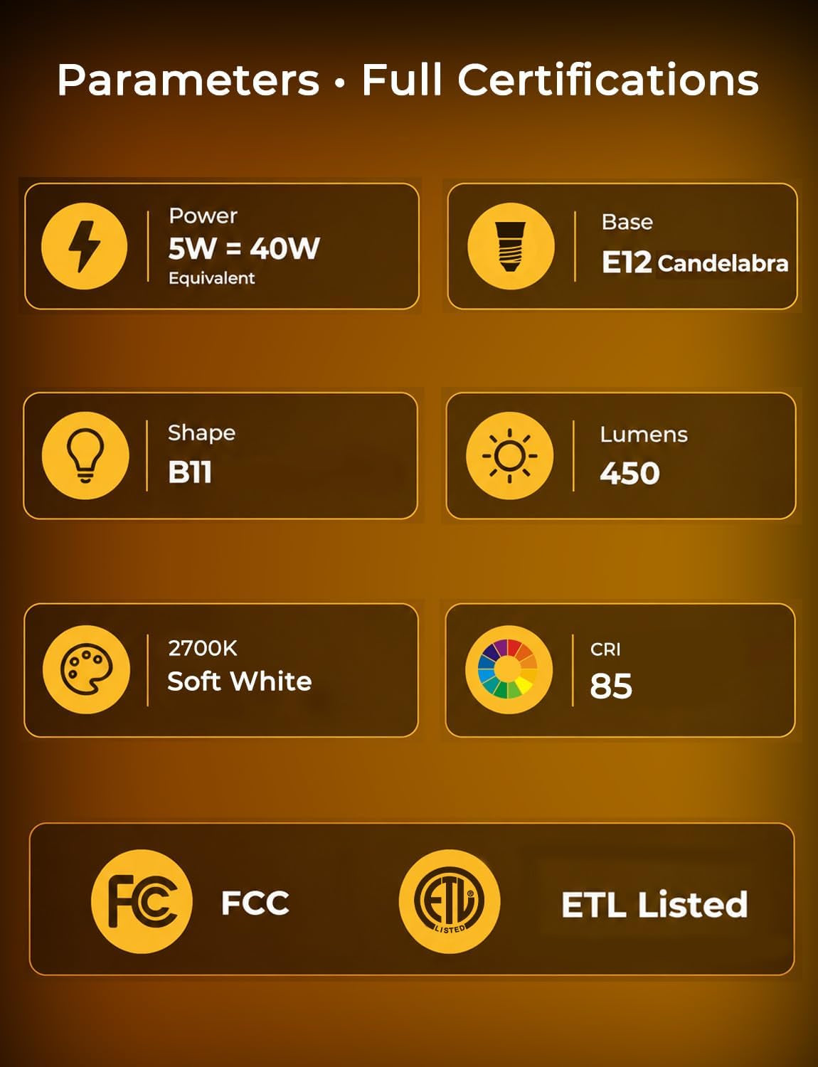 E12 LED Candelabra Light Bulbs, Color Changing Candle, B11 40W Equivalent, 450 Lumen, RGB + 2700K Warm White, 5Watt, 12 Colors, 2 Modes, Timer, Remote Control(4 Pack)