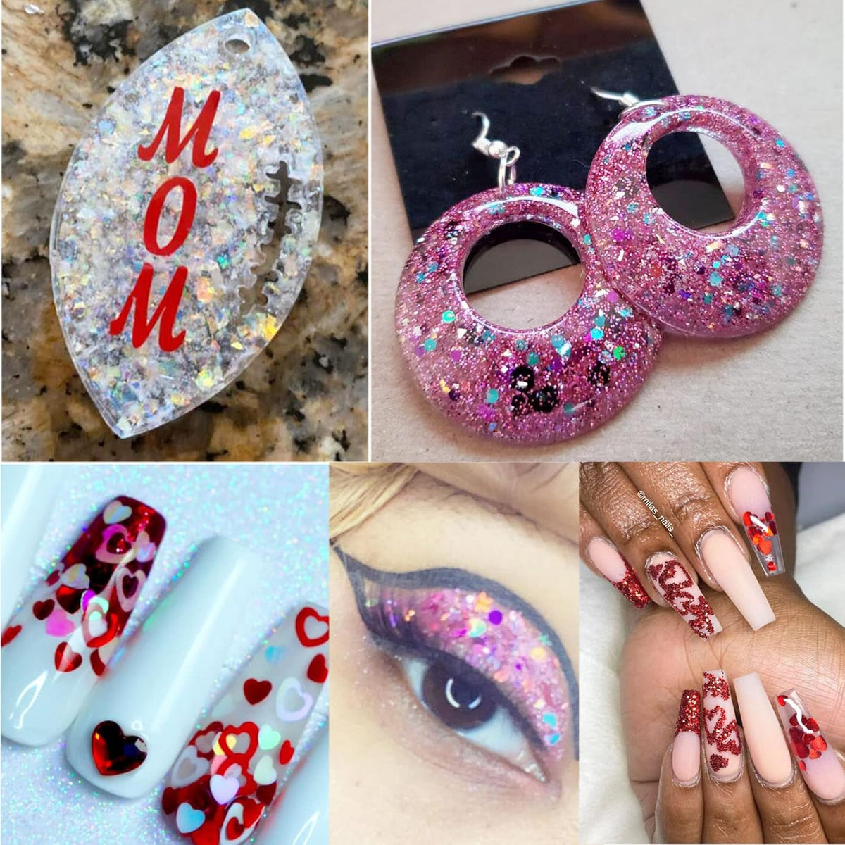 Holographic Nail Glitter Star Heart Butterfly Shaped Chunky Glitter Flakes