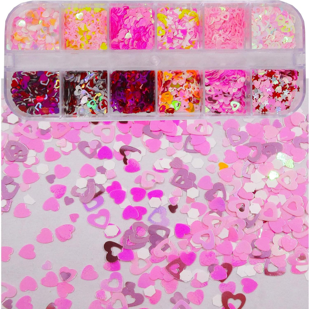 Holographic Nail Glitter Star Heart Butterfly Shaped Chunky Glitter Flakes