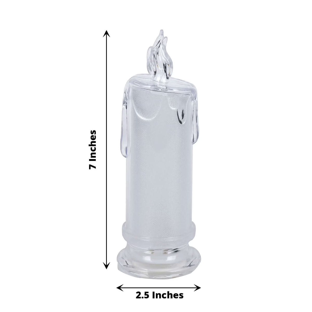 3 Pack | 7" Warm White LED Flameless Tea Light Candles, Battery Operated Candle Lamp