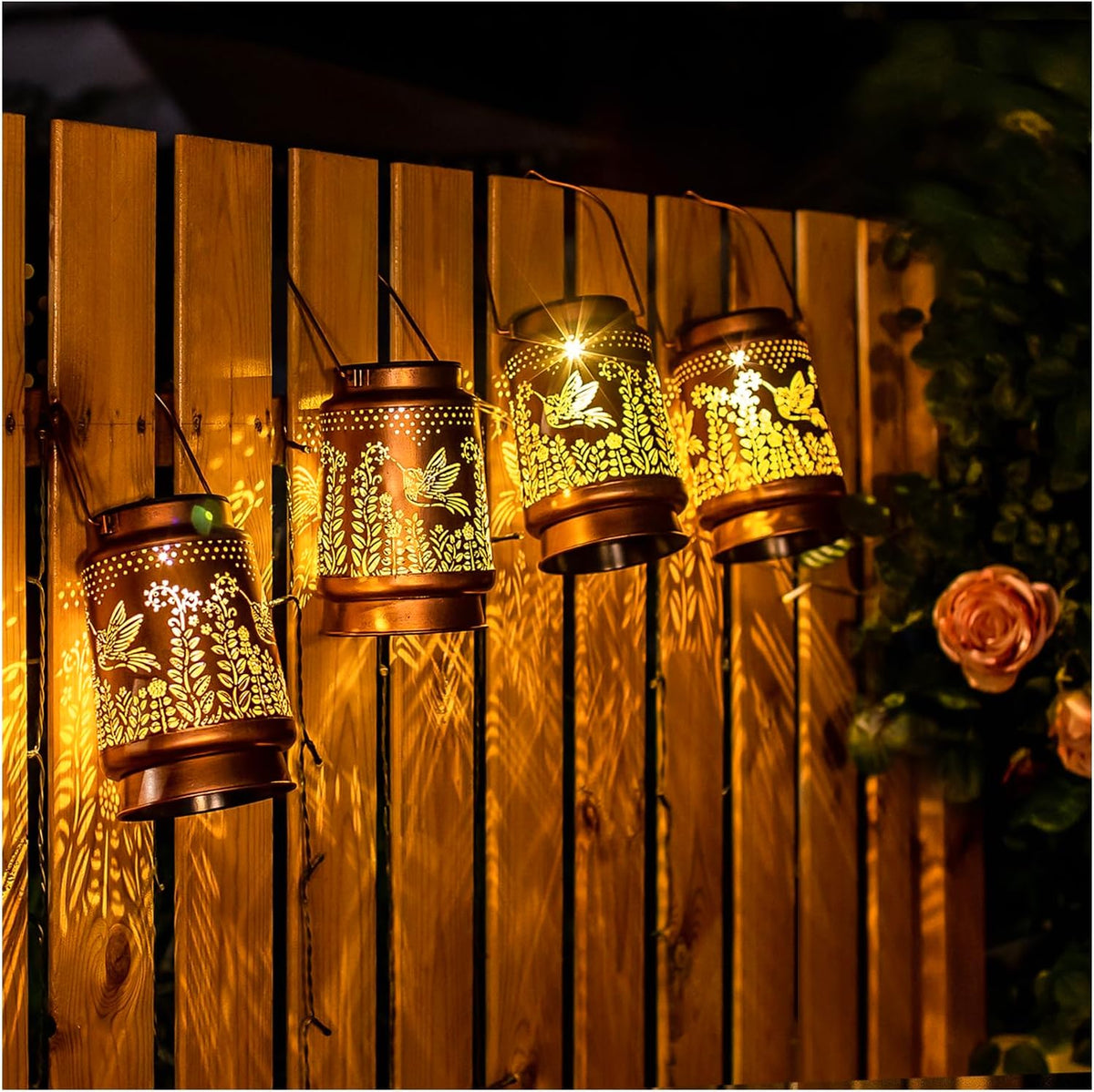 Hummingbird Solar Lantern,Metal Solar Light,Hummingbird Gifts for Women Men