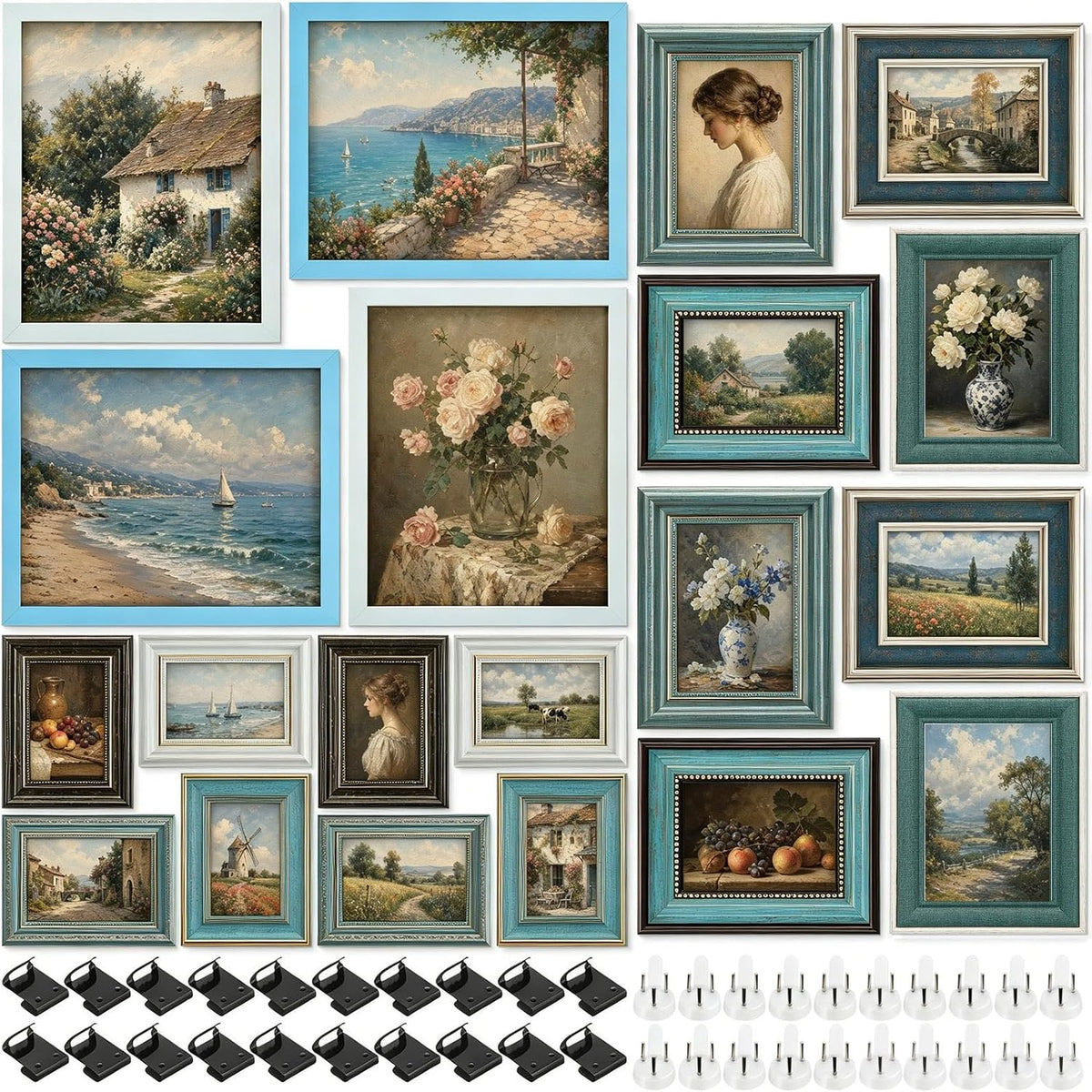 20 Pack Vintage Picture Frames for Gallery Wall, Fresh