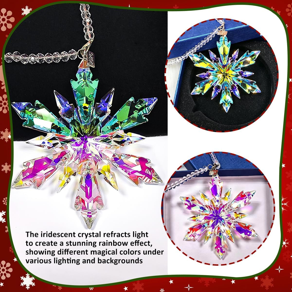 Christmas Ornaments 2026, Crystal Glass Snowflake Ornaments, Sparkly Pretty