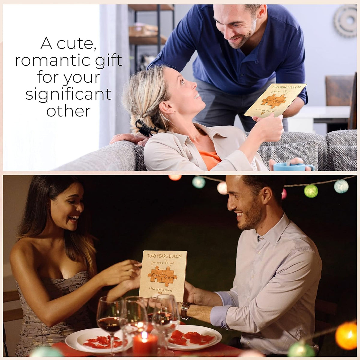 2Nd Anniversary Card for Him and Her, 2 Year Wood Gift