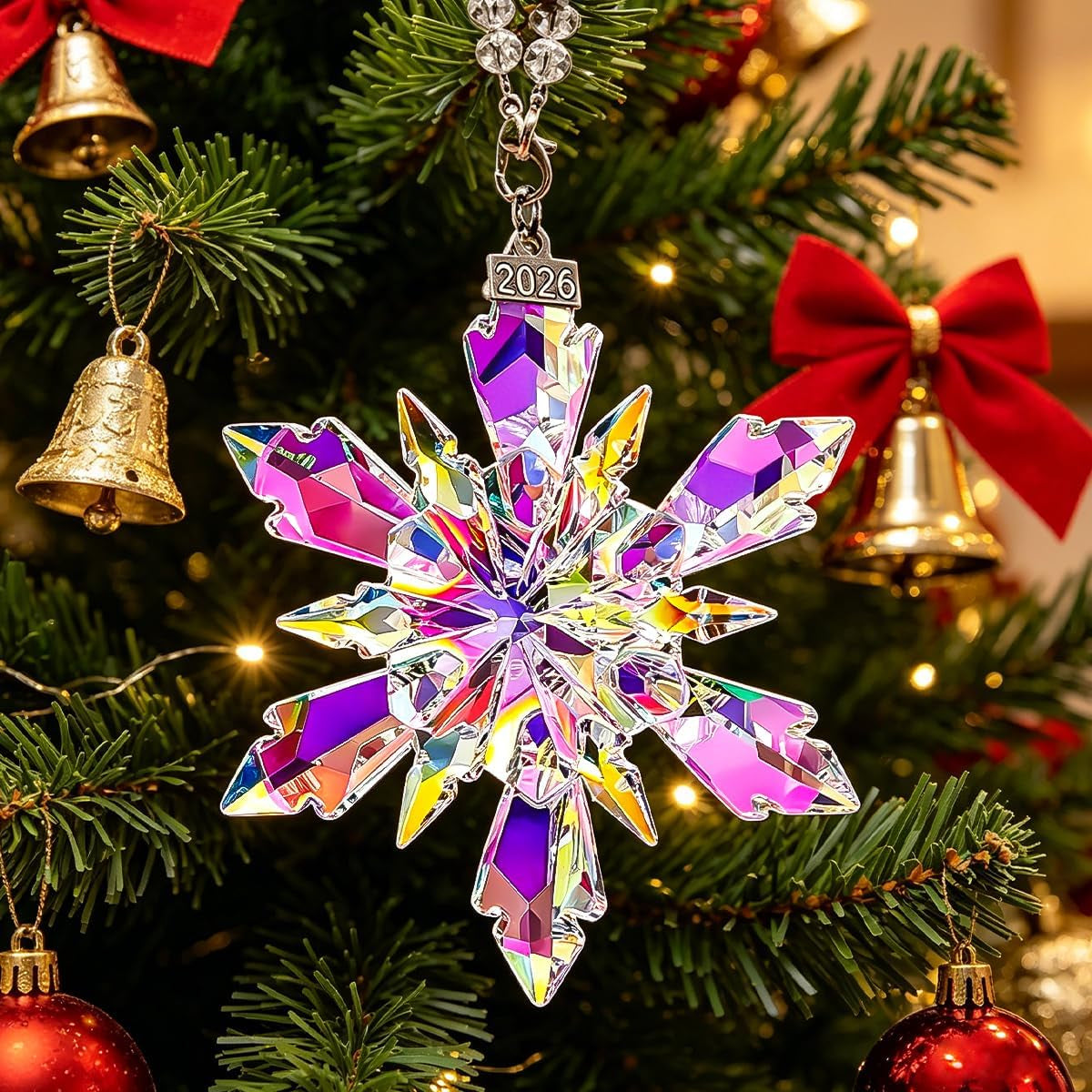 Christmas Ornaments 2026, Crystal Glass Snowflake Ornaments, Sparkly Pretty