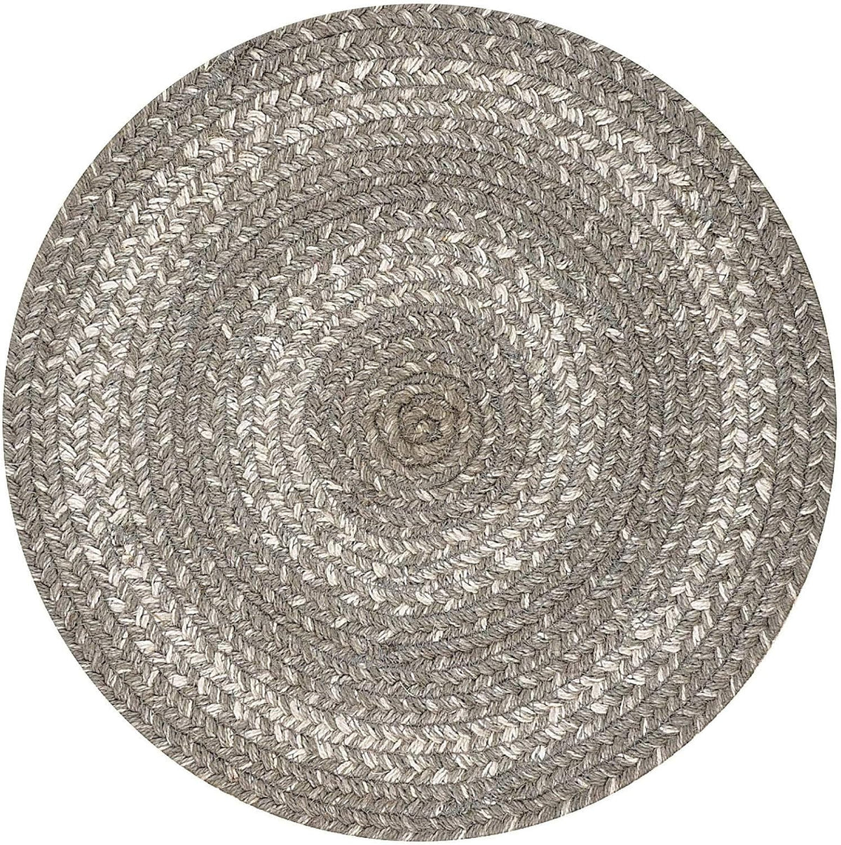 Grey Cloud Jute Braided Placemats, round 15" Set of 6