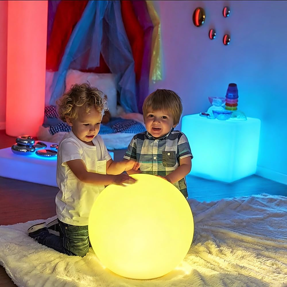 16 in Cordless LED Glowing Ball Light, LED Globe Orb Night Light W/Remote,16Rgb Color Changing Waterproof Light up Ball Rechargeable Indoor/Outdoor Mood Lamp for Nursery Garden Patio Party Bar Decor.