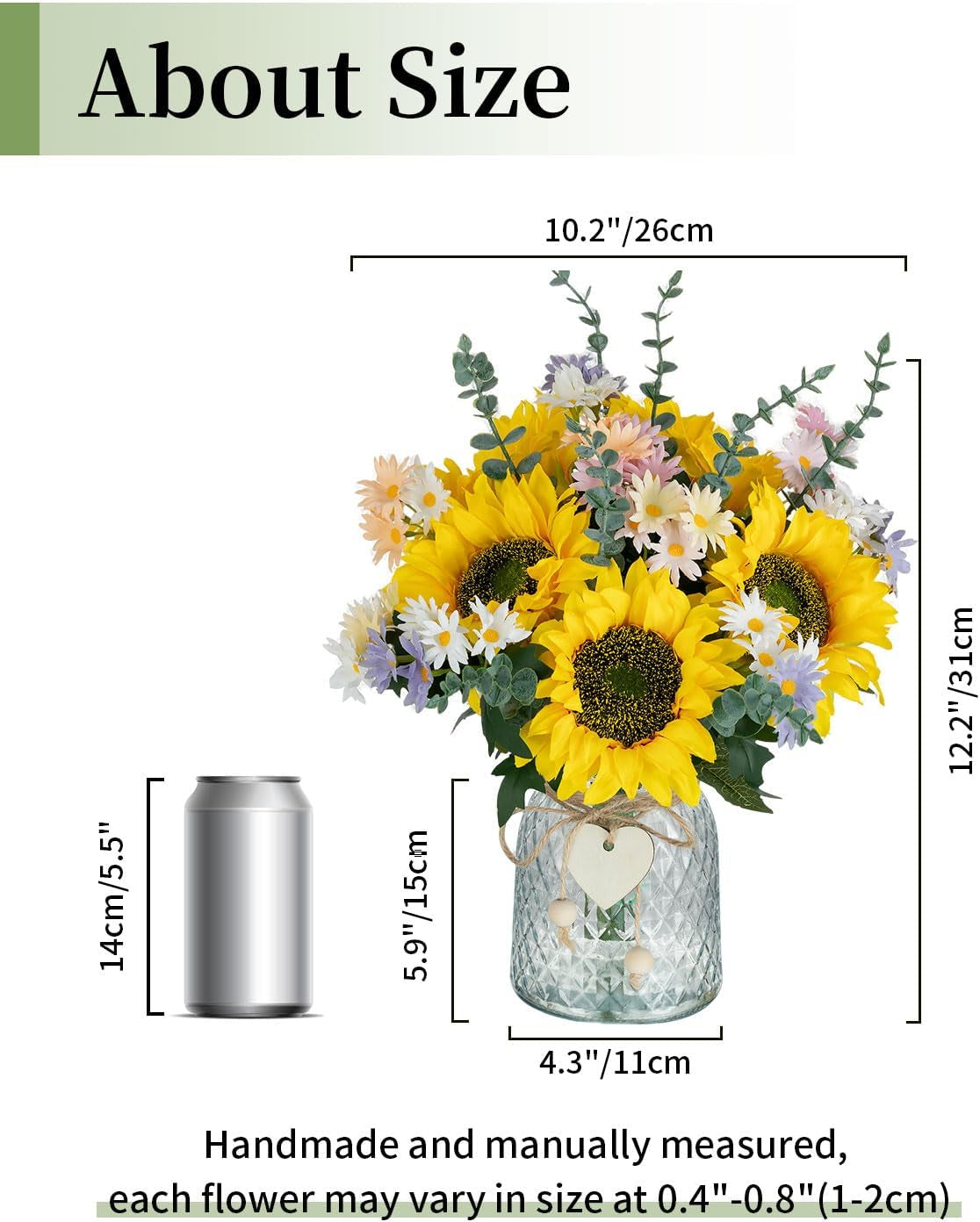 Sunflower Centerpieces for Tables, Fake Flowers Bouquet in Vase