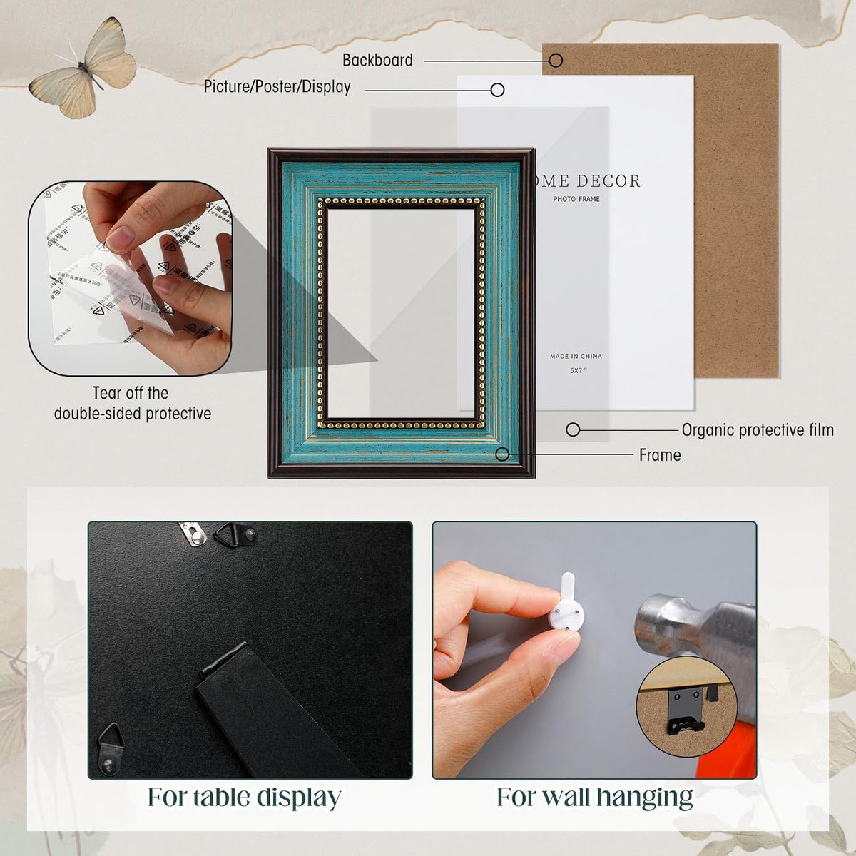20 Pack Vintage Picture Frames for Gallery Wall, Fresh