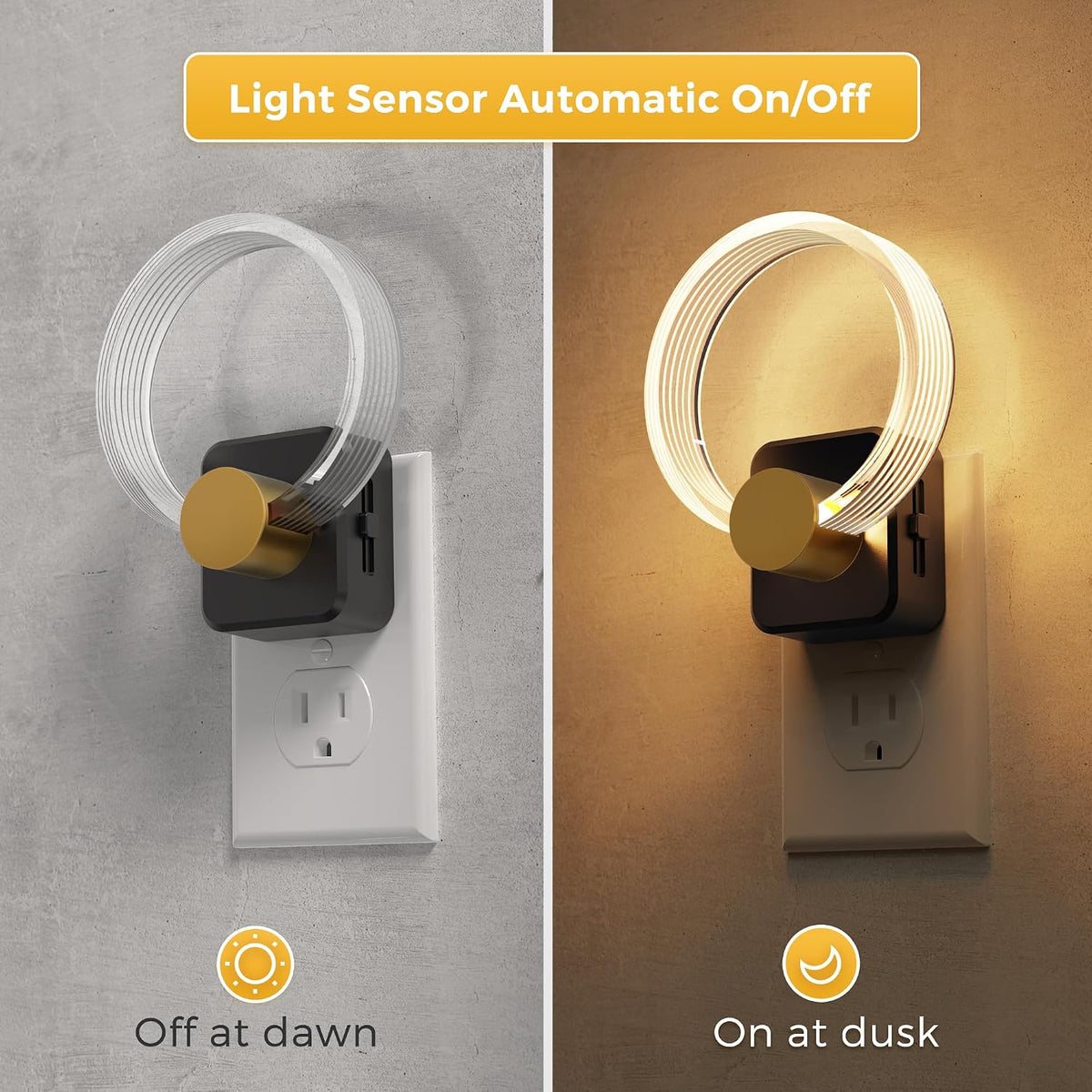 Night Lights Plug into Wall, 2 Pack Plug in Night Lights
