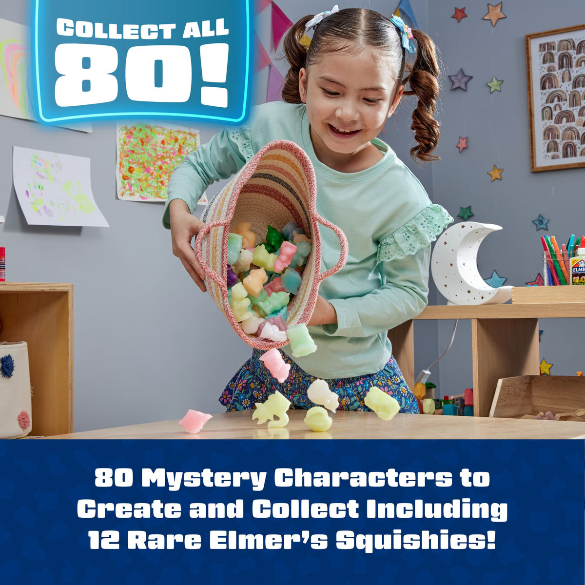 Elmer’S Squishies DIY Squishy Toy Kit, 2 Count Mystery Characters, Glow in the Dark Color