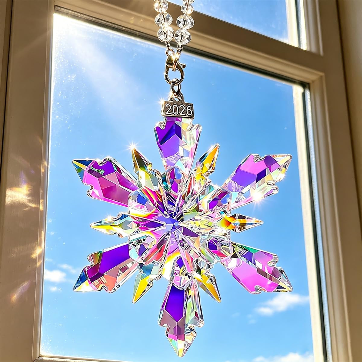 Christmas Ornaments 2026, Crystal Glass Snowflake Ornaments, Sparkly Pretty