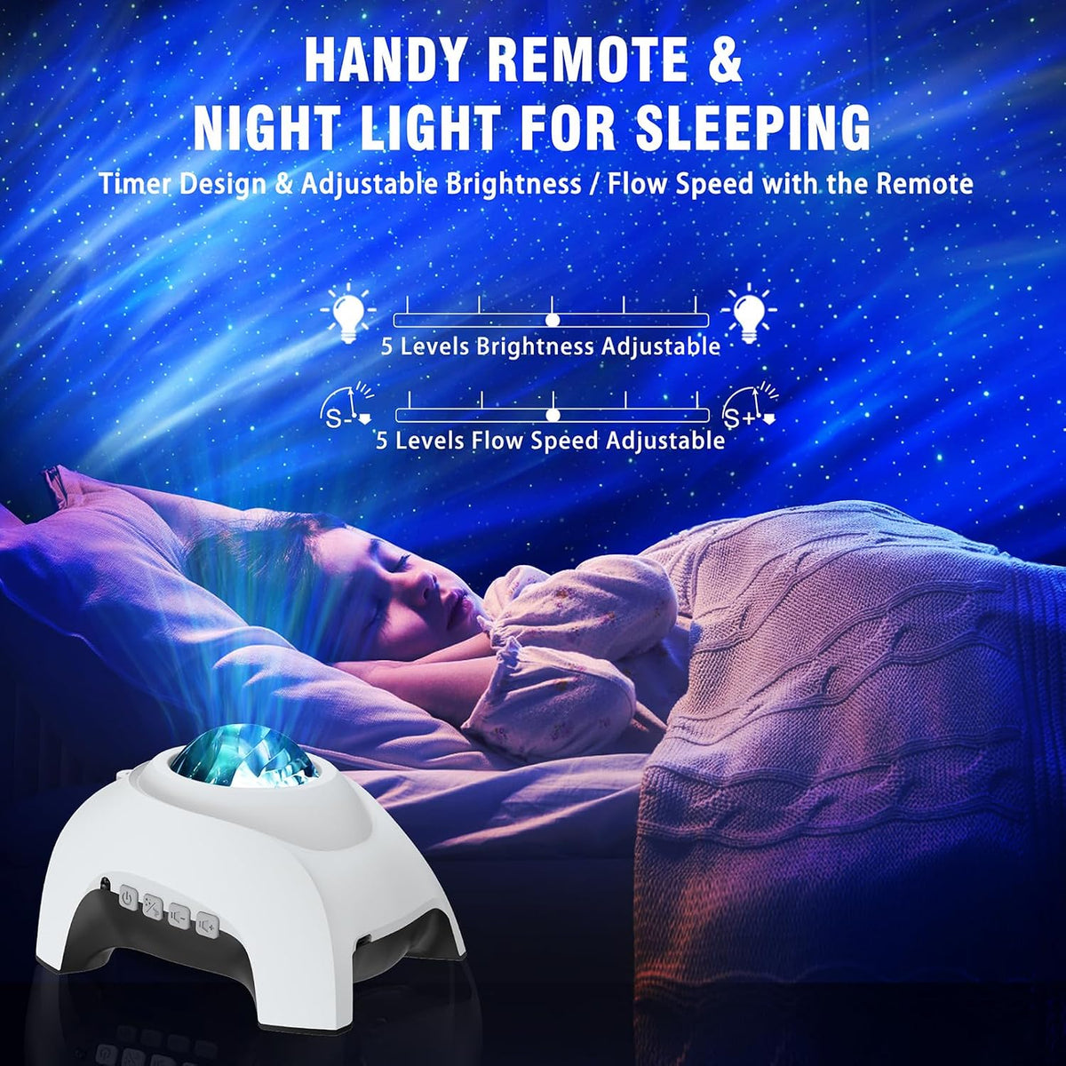Star Projector,  Galaxy Projector, Northern Lights Aurora Projector for Bedroom with Music Bluetooth Speaker and White Noise, Starry Night Light Projectors for Kids Adults
