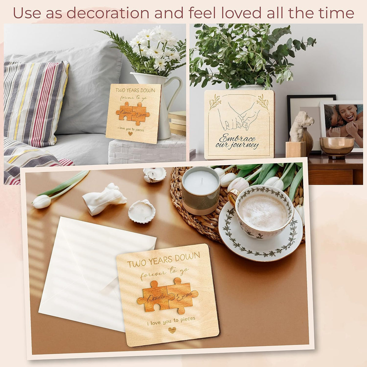 2Nd Anniversary Card for Him and Her, 2 Year Wood Gift