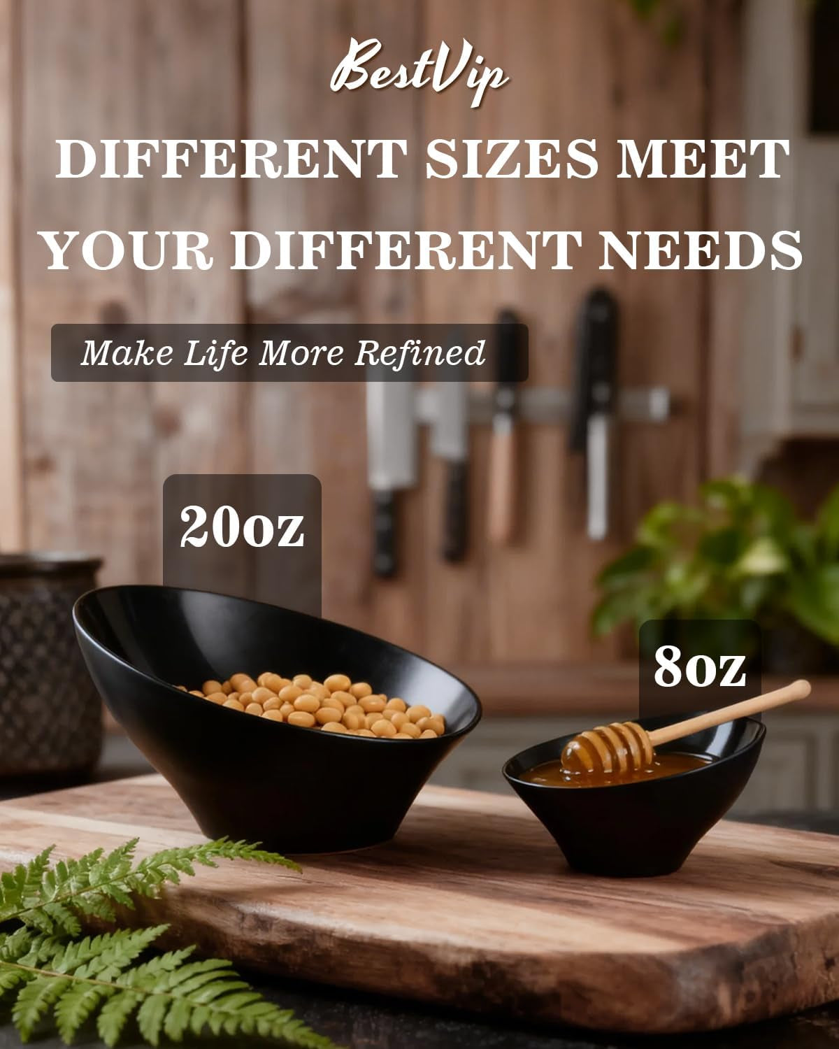 20 Oz Black Plastic Angled Serving Bowls, 12 Pack