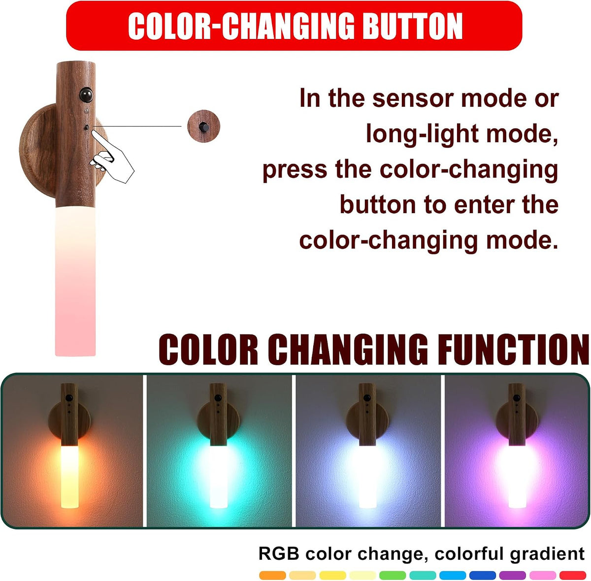 Wooden Motion Sensor Night Lights