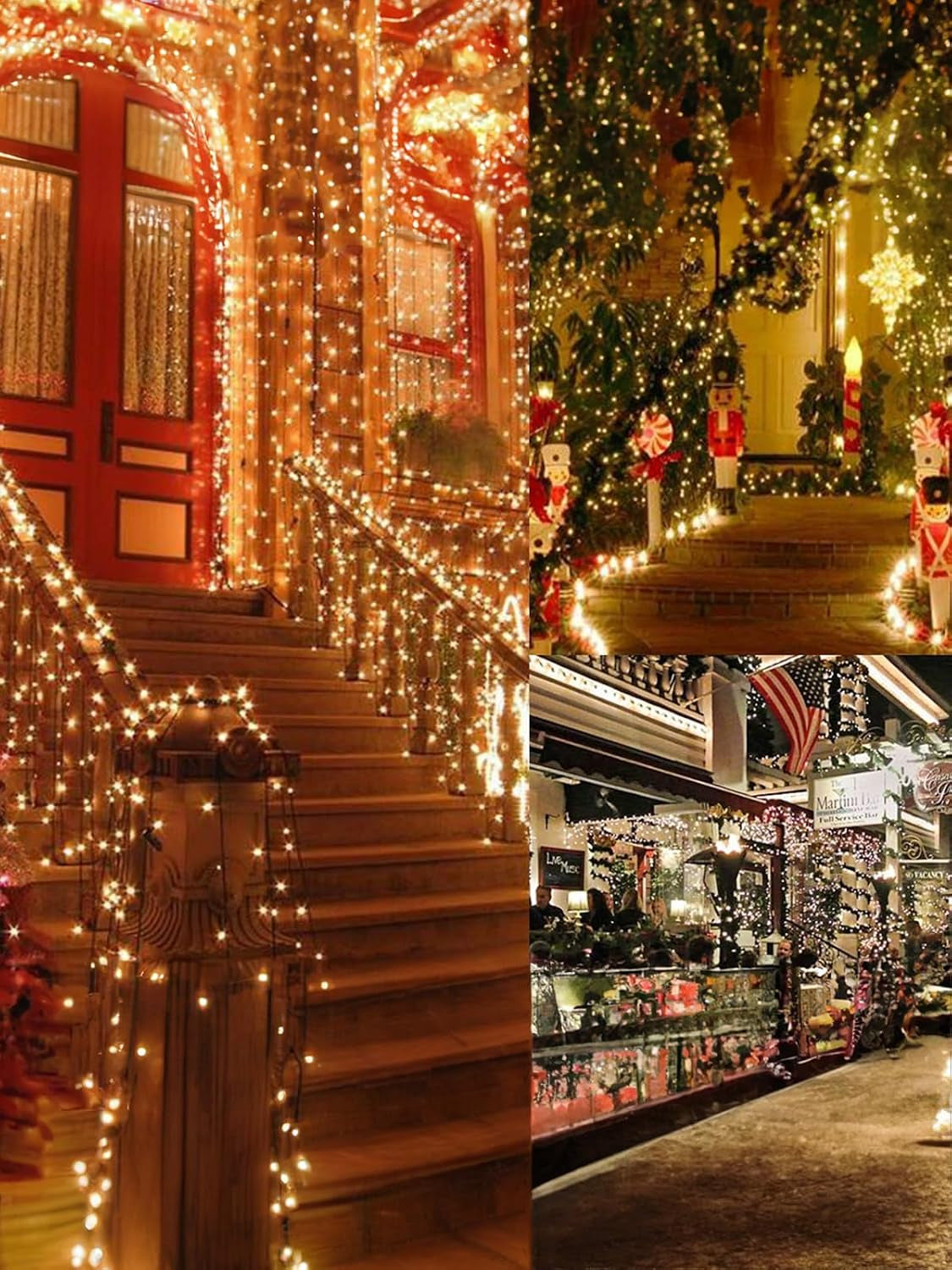 16Ft 50LED Christmas Lights Battery Operated, Warm White,2 Pc