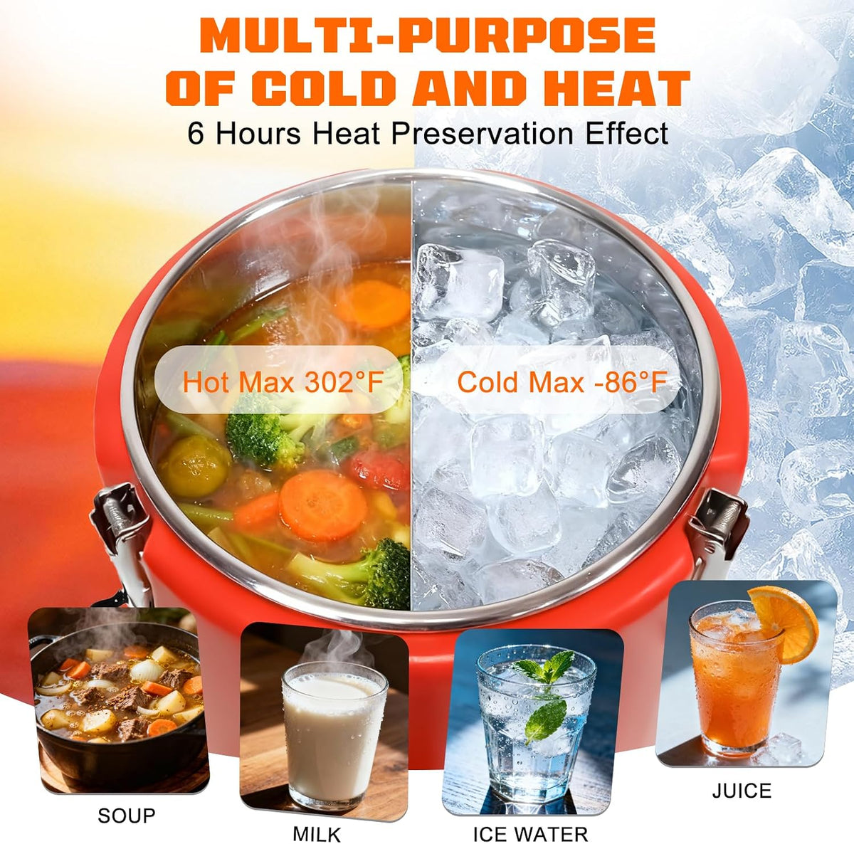 10L/2.6 Gallon Insulated Beverage Dispenser, Drink Dispenser with 304 Stainless Steel Interior and Spout, Portable Hot and Cold Water Dispensers for Parties Outdoors Camping