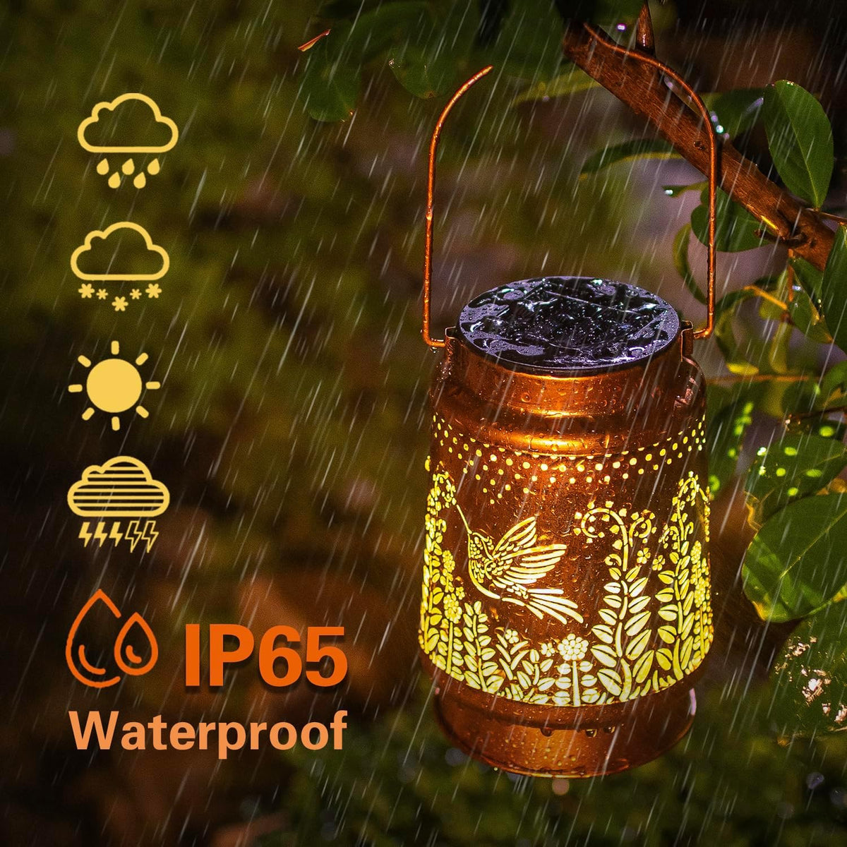 Hummingbird Solar Lantern,Metal Solar Light,Hummingbird Gifts for Women Men