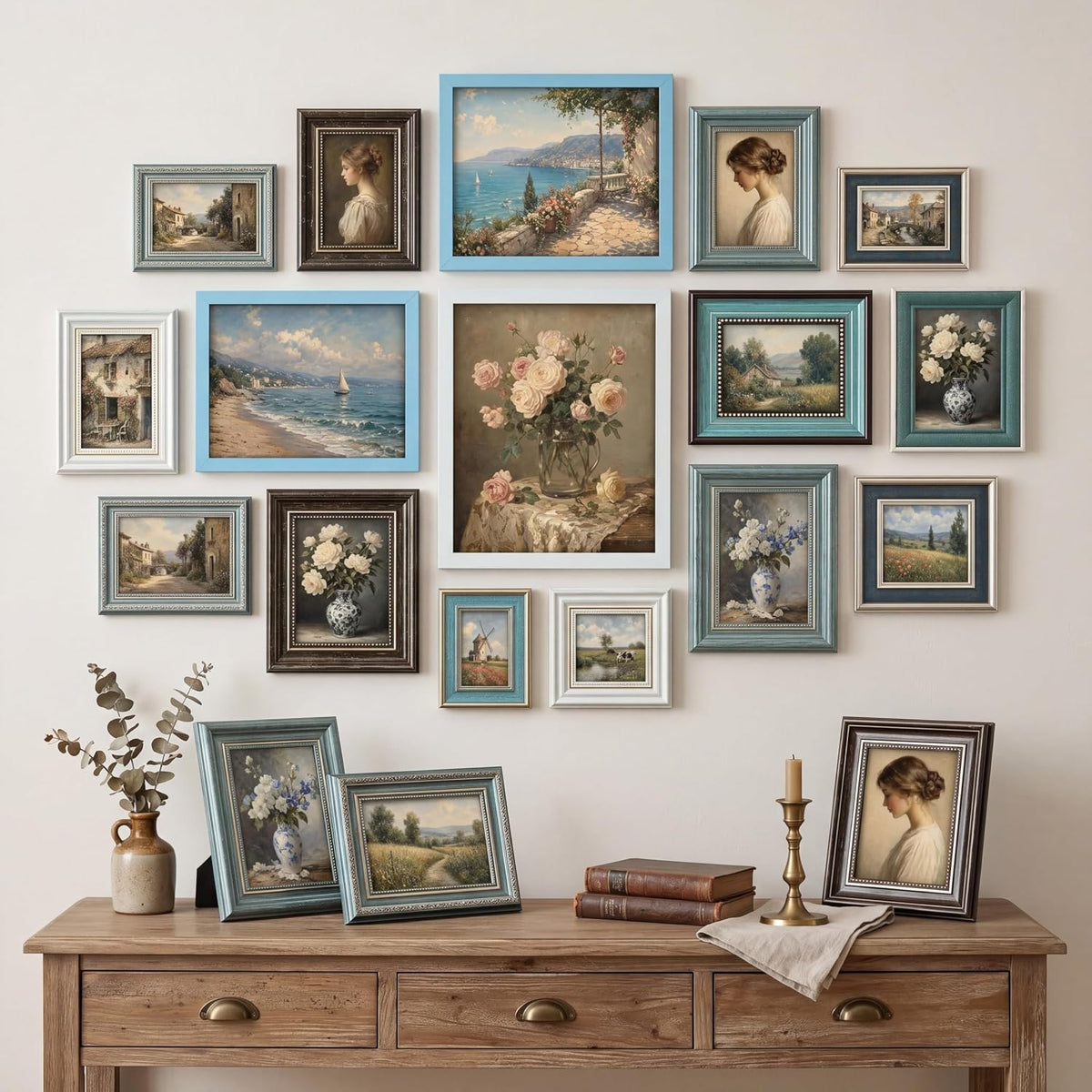 20 Pack Vintage Picture Frames for Gallery Wall, Fresh
