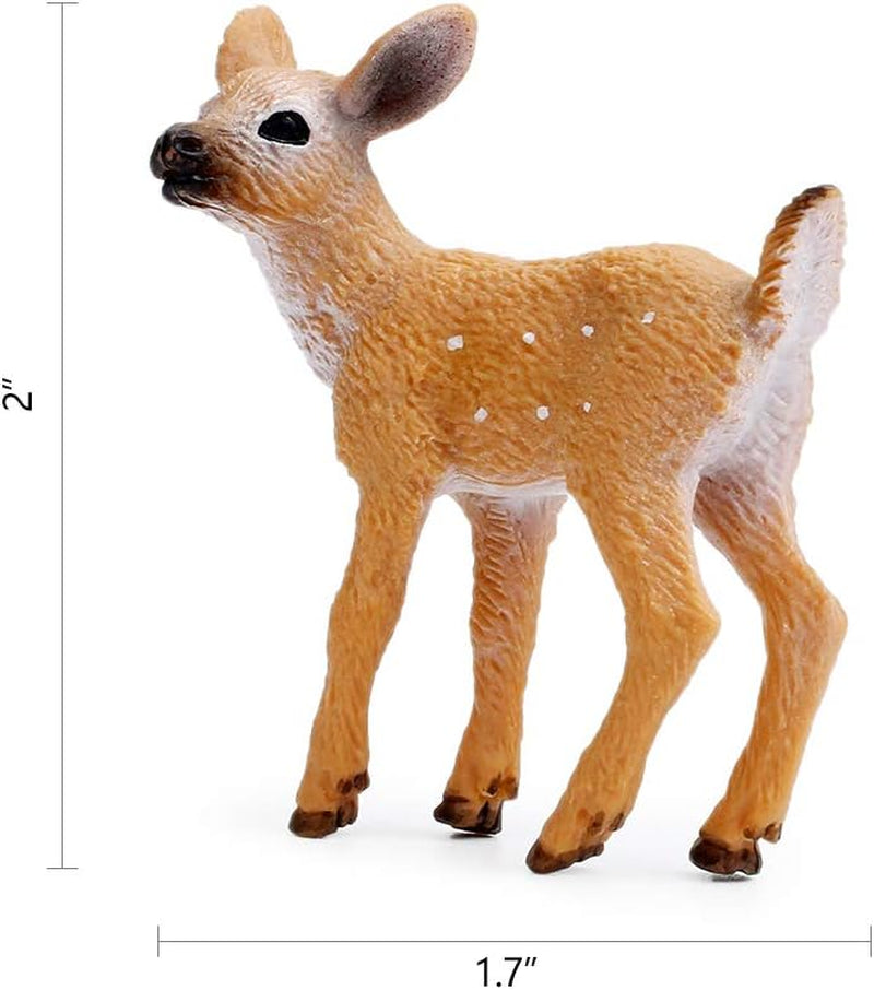 Deer Figurines Cake Toppers, Deer Toys Figure, Small Woodland Animals Set of 9