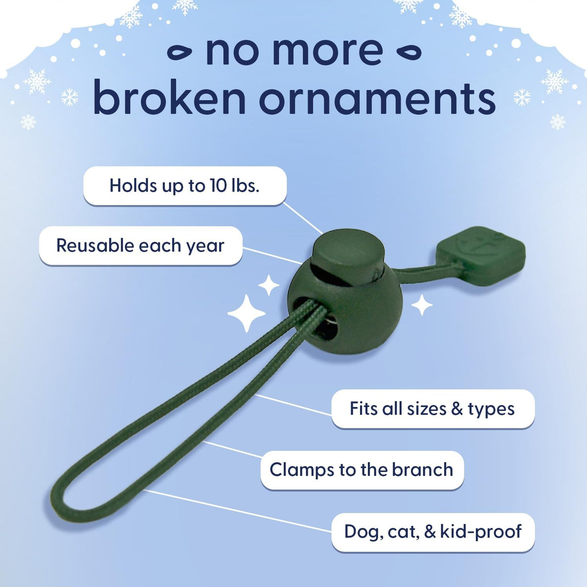 Ornament Hooks for Hanging Christmas Decorations - No-Slip Hanging Hooks for Xmas - Heavy Duty Christmas Tree Ornaments Hanger Hooks for Small & Large Ornaments (Green, 24 Count)