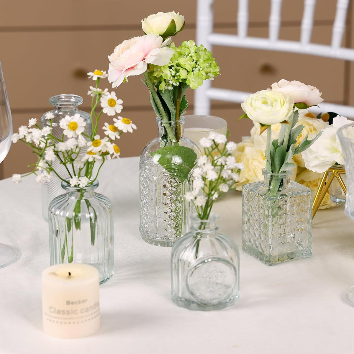 24Pcs Bud Vases for Centerpieces, Clear Glass Vase Decorations