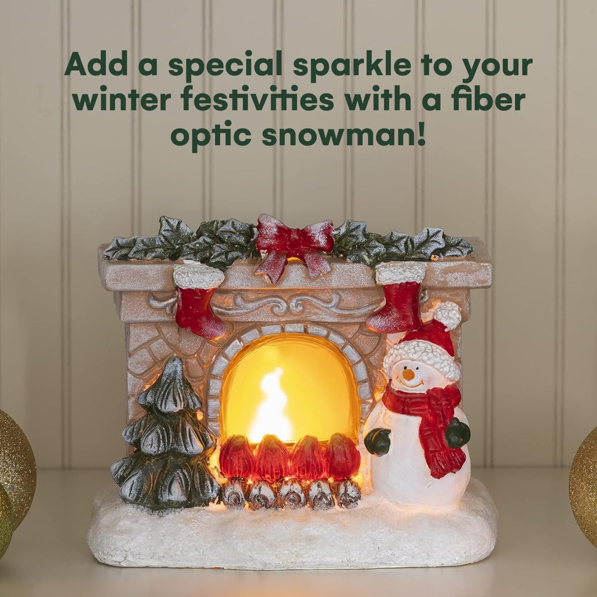Decor Figurines Resin Lighted Decorations Table Top Decorative Fireplace Decor Figurines Light up Indoor Fiber Optic Decoration