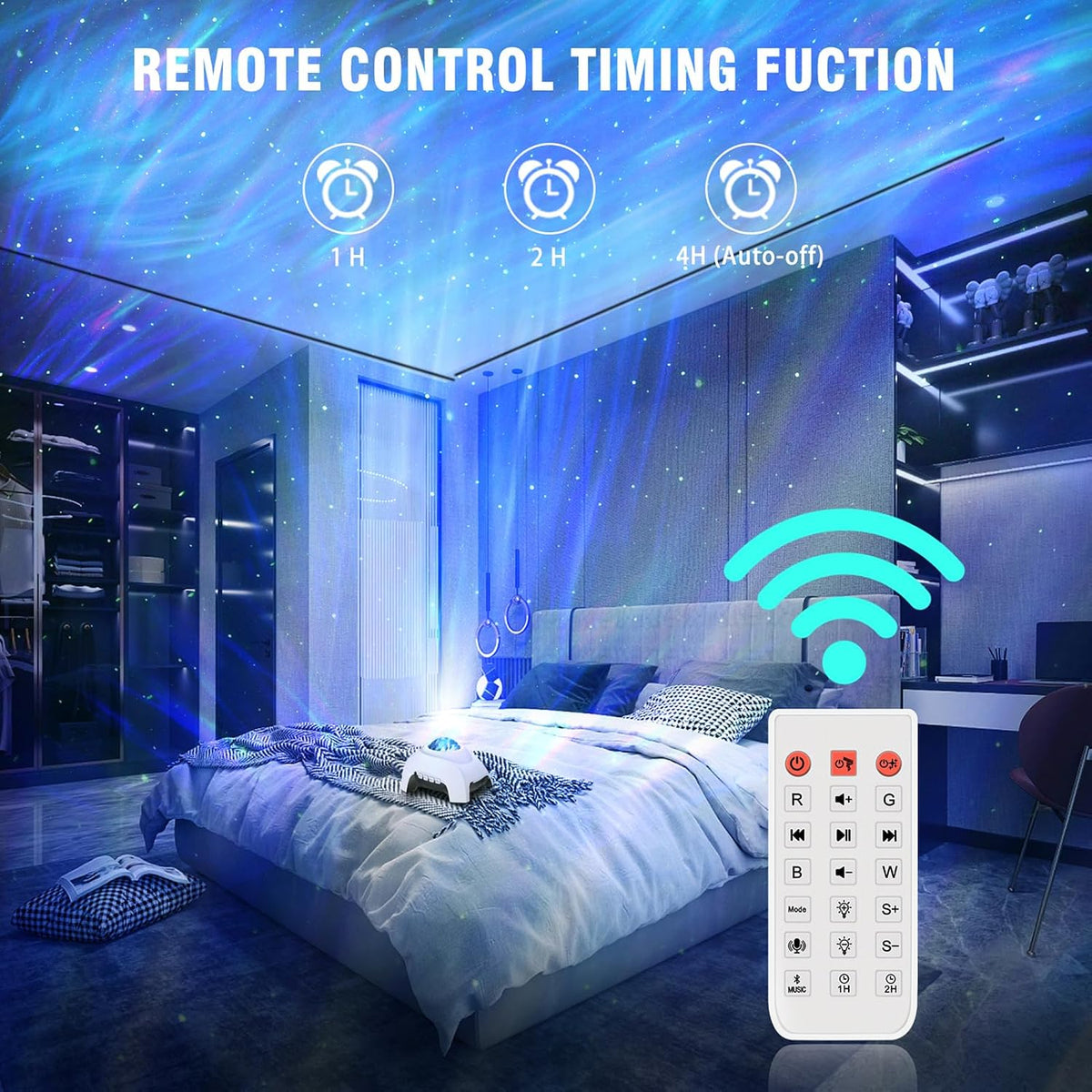 Star Projector,  Galaxy Projector, Northern Lights Aurora Projector for Bedroom with Music Bluetooth Speaker and White Noise, Starry Night Light Projectors for Kids Adults