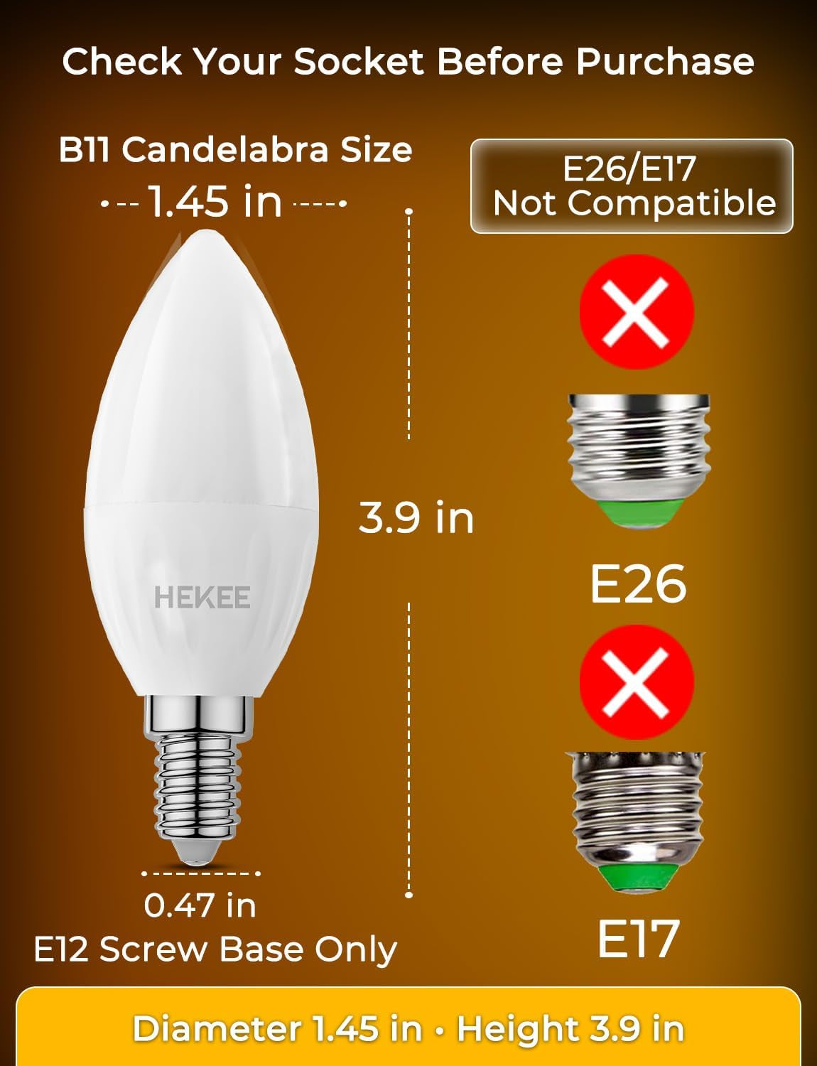 E12 LED Candelabra Light Bulbs, Color Changing Candle, B11 40W Equivalent, 450 Lumen, RGB + 2700K Warm White, 5Watt, 12 Colors, 2 Modes, Timer, Remote Control(4 Pack)