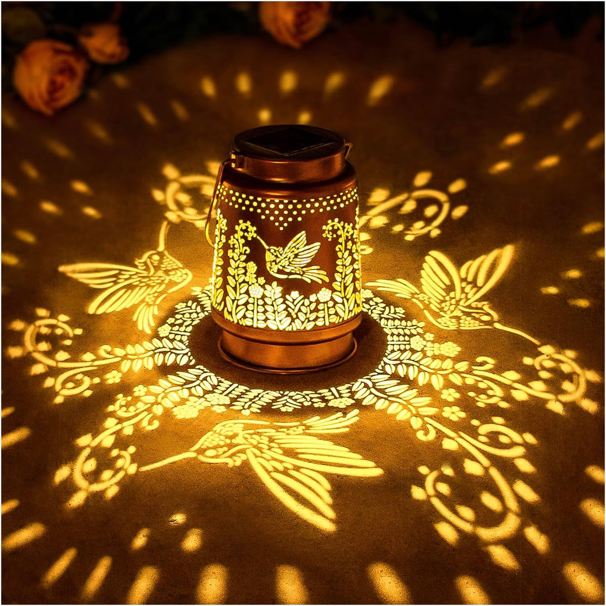 Hummingbird Solar Lantern,Metal Solar Light,Hummingbird Gifts for Women Men