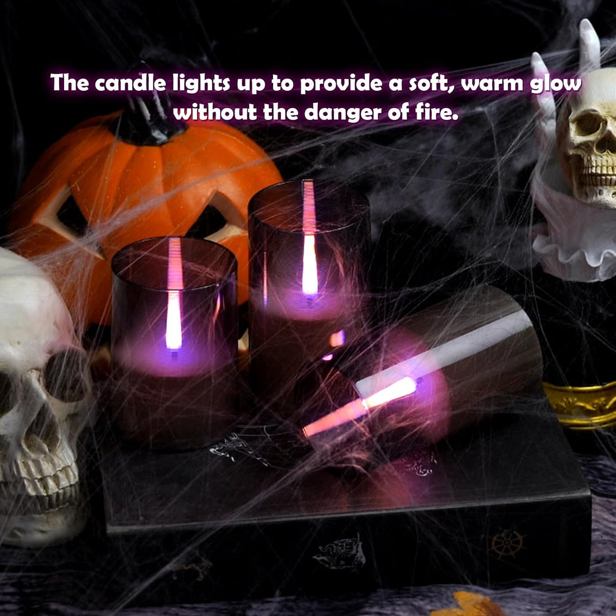 Flameless Candles Upgraded Realistic Flickering Flame,Battery Operated LED Candles with Remote Timers,Acrylic Electric Candles Set of 3(D 3" Xh 4" 5" 6")（Grey）